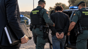 Operativo de la Guardia Civil al atardecer Inicio